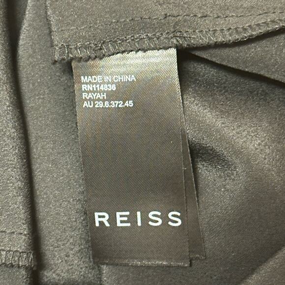Reiss Rayah Printed Flippy Dress Blue Size 12 Mini Tie Detail Party Event Work - Picture 12 of 13